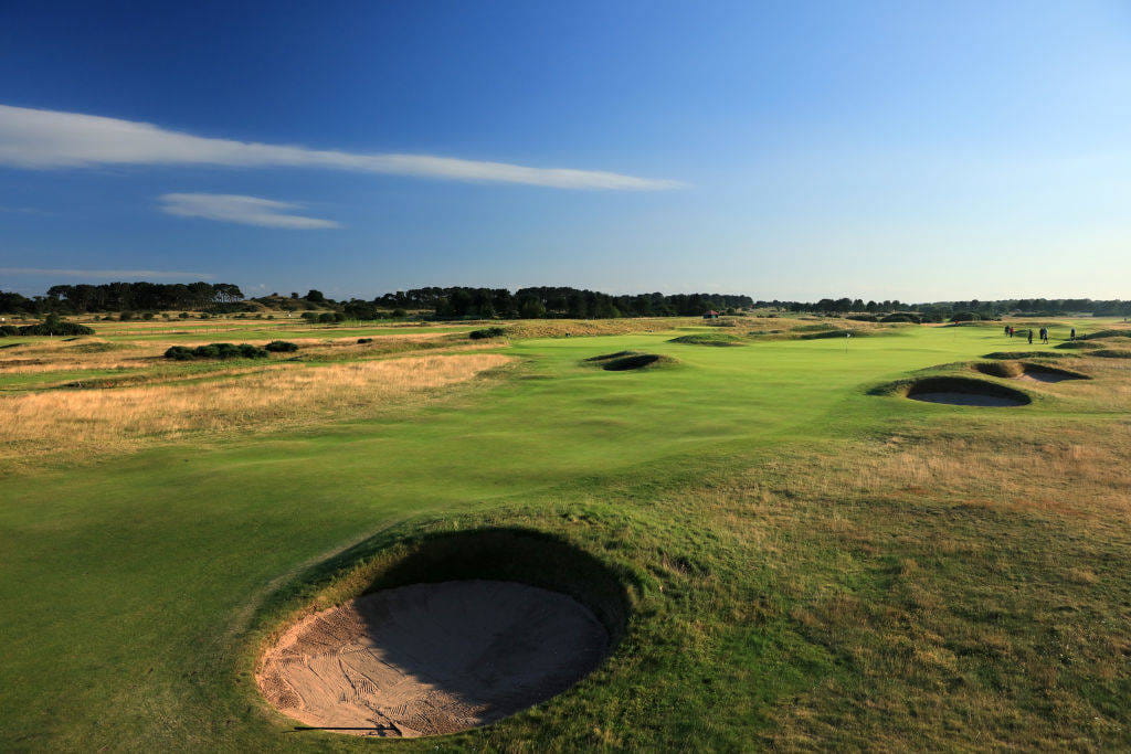 General views of the 4th hole at the Carnoustie Championship Course